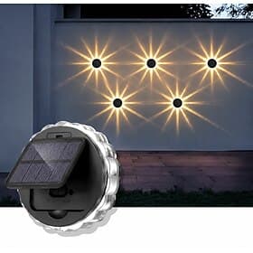 Solar Deck Step Lights Outdoor Waterproof LED Wall Lights for Stairs, Fence, Patio, Garden, Pathway, Warm White Solar Powered Lighting for Yard Decoration