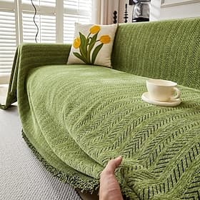 Sofa Cover Blanket One Piece Couch Cover Anti Cat Scratch Herringbone Sofa Slipcover Full Coverage Furniture Protector Washable Sofa Throw for Living Room