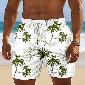 Homme Cocotier Plantes Tropicales Maillots de bain Maillots de bain shorts de bain Shorts de Surf Taille Moyenne Hawaïen Quotidien Vacances à la Plage Poches L thumbnail 4