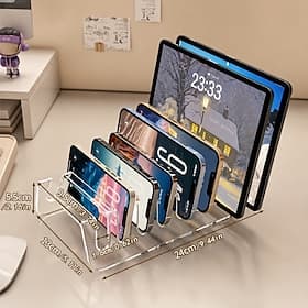 Mobile Phone Storage Stand, Tablet Computer Storage Box, Practical Storage Rack, Multi-Device Tablet, for iPad Storage Stand, Electronic Storage Box, Desktop M