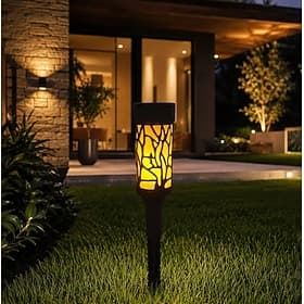 1 PC Solar Lights Outdoor Waterproof, Flame Torches for Outside with Flickering Flame, Solar Powered Outdoor Lights for Garden Decor, LED Luces Solares Garden