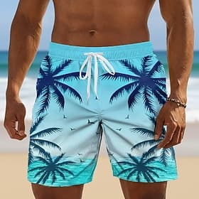 Homme Cocotier Plantes Tropicales Maillots de bain Maillots de bain shorts de bain Shorts de Surf Taille Moyenne Hawaïen Quotidien Vacances à la Plage Poches L thumbnail 6