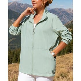 Women's Windbreaker Hiking Jacket UV Protection Jacket Outdoor Waterproof Quick Dry Breathable Hiking Outfits Hiking Clothes Summer Spring Top Climbing Camping