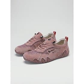 Women's Pink Mesh Casual Shoes - Slip On Sneakers, Comfortable Breathable Footwear for Daily Wear, Walking, Hiking  Travel