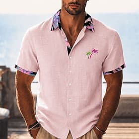 Homme Cocotier Plantes Tropicales Chemise Chemise hawaïenne Chemises tropicales Manche Courte Hawaïen Occasionnel Fête Tenue de plage Été Printemps Col Rabattu thumbnail 6