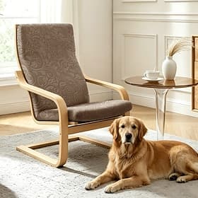 1pc Jacquard Fleece Chair Cover for POANG Style Recliner, High Stretch Soft Lounge Armchair Slipcover (Cover Only, Cushion Not Included)