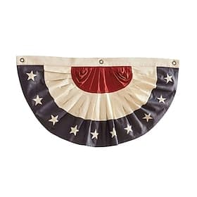 250th American Flag Bunting for Outside,USA Pleated Fan Flag 1.5x3/3x6 FT,American Bunting Flags outdoor Patriotic Decorations,Presidents Day Decorations,Red W
