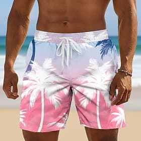 Homme Cocotier Plantes Tropicales Maillots de bain Maillots de bain shorts de bain Shorts de Surf Taille Moyenne Hawaïen Quotidien Vacances à la Plage Poches L