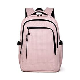 Unisex Student Laptop Backpack for Teens Girls Boys, Large Capacity Multi-Compartment Waterproof Polyester School Bag, Minimalist Travel Backpack for College C