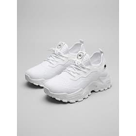 Women's White Slip On Chunky Sneakers - Breathable Knit Platform Walking Shoes Lace-up Design with for Everyday Wear, Walking  Travel