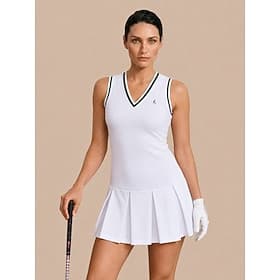 Women's Dress White Sleeveless Dress Ladies Clothes Outfits Wear Apparel