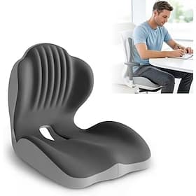 Ergonomic Memory Foam Seat Cushion with Lumbar And Back Support, Office Chair Cushion, Stool Cushion, Car Seat Cushion, Relieves Back Pain, Reduces Pressure, P