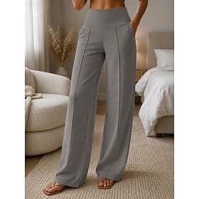 Women's Cooling Quick Dry Wide Leg Active Fashion Streetwear Full Length High Waist Plain Comfort Casual Daily Travel Light Grape Purple White Pink Rose Red Su