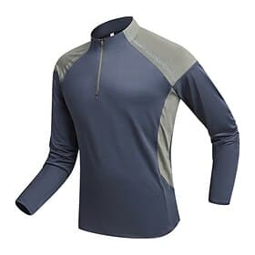 Men's Hiking Shirt Quarter Zip Sweatshirt Performance Shirt Long Sleeve Stand Collar Shirt Top Outdoor Quick Dry High Elasticity Moisture Wicking Breathable Su