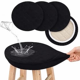 Stool Covers Round - 4 Pack Waterproof Stretch Seat Slipcover Counter Bar Stools, Washable Seat Cushion Slipcover Protector for Kitchen Island Home Bar
