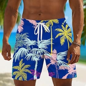 Homme Cocotier Plantes Tropicales Maillots de bain Maillots de bain shorts de bain Shorts de Surf Taille Moyenne Hawaïen Quotidien Vacances à la Plage Poches L thumbnail 3