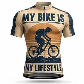 Men's Rash Guard Cycling Jersey Graphic Short Sleeve Bike Jersey Activewear Top with 3 Rear Pockets UV Resistant Quick Dry With Pockets Front Zipper Sports Bro
