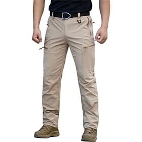Men's Cargo Pants Trousers Tactical Pants Elastic Waist Multi Pocket Solid Color Windproof Comfort Casual Daily Outdoor Streetwear Stylish Black Army Green Ine