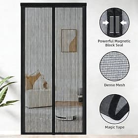 Magnetic Self-Closing Door Screen for Bedroom, Summer Mosquito Mesh Curtain, No-Drill Installation Partition Net for Home Room, Fly Screen