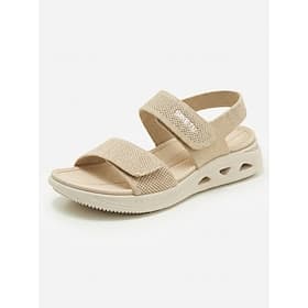 Women's Almond Arch Support Comfort Sandals – Adjustable Wide Fit Walking Sandals with Arch Support, Cushioned Sole  Breathable Knit Straps for Swollen Feet Tr