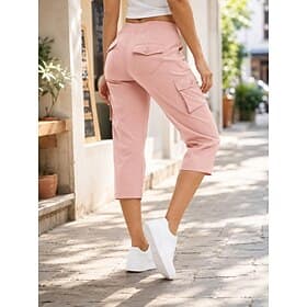 Femmes Pantalon capri Pantalons Cargo Élégant Sport Capris Taille moyenne Couleur Unie Avec Poches Séchage Rapide Extérieur Non Elastique Extérieur Voyage Vaca