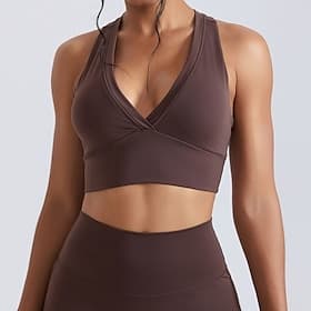 Femmes Soutien-gorge de yoga Soutien-gorge Pilates Soutien-Gorges de Sport Brassière Soutien-Gorge Doux pour la Peau Léger Confortable Sans-Fil Camisole crois thumbnail 2