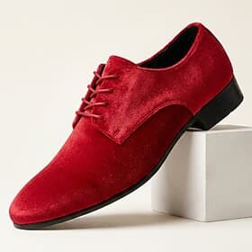 Men's Velvet Oxford Dress Shoes, Lace-Up Formal Party Shoes, Elegant Vintage Style for Wedding, Prom, Banquet, Stage Performance