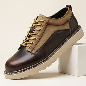 Men's Lace-Up Casual Dress Shoes, Classic Business Walking Shoes, Comfortable Low Top Shoes for Office, Work, Daily Wear