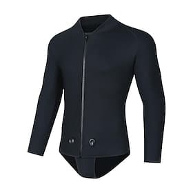 Per uomo Muta Parte superiore della muta in neoprene da 3 mm Giacca termica da immersione Tinta unita Cerniera Frontale Termico Addensato Protezione UV Manica