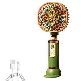 3 in 1 Retro Portable Handheld Fan  Desk Fan with Phone Holder, 3 Speeds 1200mAh Rechargeable Mini Personal Fan, Travel Essentials for Beach Vacation