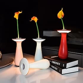 Cordless Rechargeable Vase Lamp, USB Flower Vase Table Lamp with Touch Stepless Dimming, IP54 Waterproof Portable LED Night Light, Anti-Slip Bedside Lamp for B