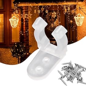 20 -200PCS 1/2Inch Applicable for 10 - 15mm LED Rope Light Clips with 40-400PCS Screws for Outside PVC Outdoor Rope Light Mounting Clips Hangers for Christams
