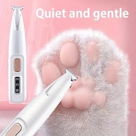 Dog Cat Clippers for Grooming, Low Noise Small Dog Cat Clippers with LED Light, Rechargeable Electric Dog Hair Clipper for Pets, 500mah Battery