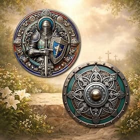 Medieval Knight Shield Commemorative Coin, Fantasy Armor  Heraldry Design, Collectible Historical Armor Emblem, Renaissance Display Souvenir