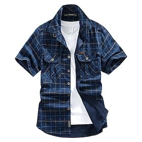 Men's Cargo Shirt Outdoor Shirt Hiking Shirt Short Sleeve Turndown Shirt Short Sleeve Shirt Top Outdoor Wear Resistance Moisture Wicking Breathable Summer Spri
