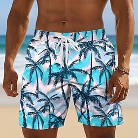 Homme Cocotier Plantes Tropicales Maillots de bain Maillots de bain shorts de bain Shorts de Surf Taille Moyenne Hawaïen Quotidien Vacances à la Plage Poches L thumbnail 8
