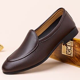 Men's Slip-On Dress Loafers, Soft Moc Toe Business Casual Shoes, Comfortable Office Shoes for Work, Wedding, Daily Wear
