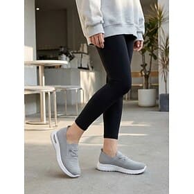 Women's Slip-On Knit Sneakers with Air-Cushioned Sole – Lightweight and Breathable Shoes for Walking, Travel and Casual Wear