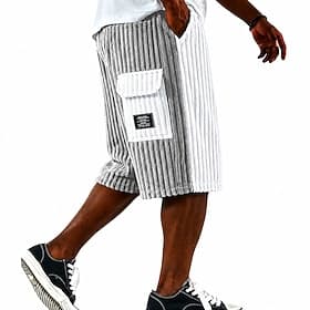 Herren Cargo-Shorts Shorts Freizeitshorts Cordshorts Patchwork Farbblock Farbblock Einfach Komfort Atmungsaktiv Knielang Lässig Outdoor Strand Urlaub Mode Khak