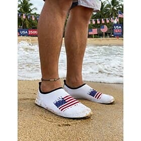Men's USA Flag Water Shoes – Lightweight Quick-Dry Beach Swim Shoes for Independence Day, Beach, Poolside Water Sports