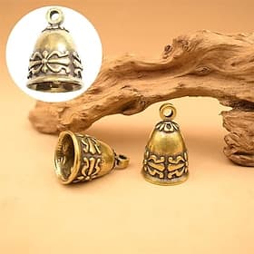 4/8 Pack Vintage Small Bells, Embossed Antique Bronze Craft Bells for DIY Wind Chimes, Jewelry Making Charms, Pet Collars, Rustic Home Decor, Christmas Tree Ha