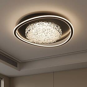 Luminária de teto LED moderna com design retangular irregular, controle remoto e função dimerizável. Ideal para cozinha, quarto, sala de jantar e sala de estar