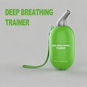 Deep Breathing Trainer, Lung Exerciser for Respiratory Fitness, Handheld Breathing Exercise Device with Adjustable Resistance, Portable Lung Capacity Trainer f
