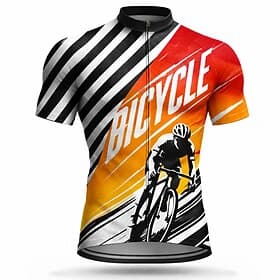 Herren Anti UV Shirt Radtrikot Geometrisch Kurzarm Fahhrad Trikot Oberteil mit 3 Gesäßtaschen UV-beständig Schnelltrocknend Mit Taschen Frontreißverschluss Spo thumbnail 2