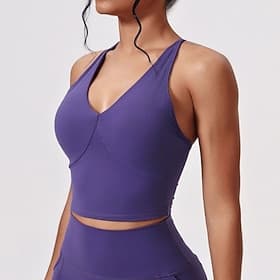 Femmes Soutien-gorge de yoga Soutien-gorge Pilates Soutien-Gorges de Sport Brassière Soutien-Gorge Doux pour la Peau Léger Confortable Sans-Fil Camisole crois thumbnail 3