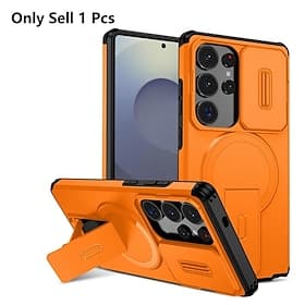 Phone Case For Samsung Galaxy S26 S25 Edge S24 FE S23 Ultra Plus A37 A57 A56 A36 A26 A16 Back Cover With Magsafe with Stand Holder Support Wireless Charging Sh