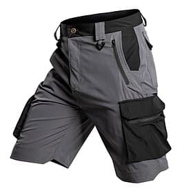 Herre Lastebukser Cargoshorts Shorts Casual shorts Multi lomme Klapplomme Kontrastfarge Vanntett Anvendelig Knelengde Avslappet utendørs Gateklær Mote Gatemote