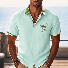 Homme Cocotier Plantes Tropicales Chemise Chemise hawaïenne Chemises tropicales Manche Courte Hawaïen Occasionnel Fête Tenue de plage Été Printemps Col Rabattu thumbnail 4