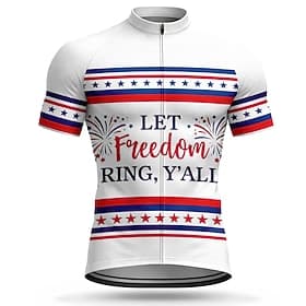 250º Aniversário da América Homens Anti Atrito Camisa para Ciclismo American US Flag Manga Curta Moto Camisa / Roupas Para Esporte Blusas com 3 bolsos traseiro thumbnail 4