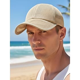 Cappellino da baseball da uomo in rete traspirante: cappello estivo leggero e regolabile per sport all'aria aperta, spiaggia e viaggi informali.